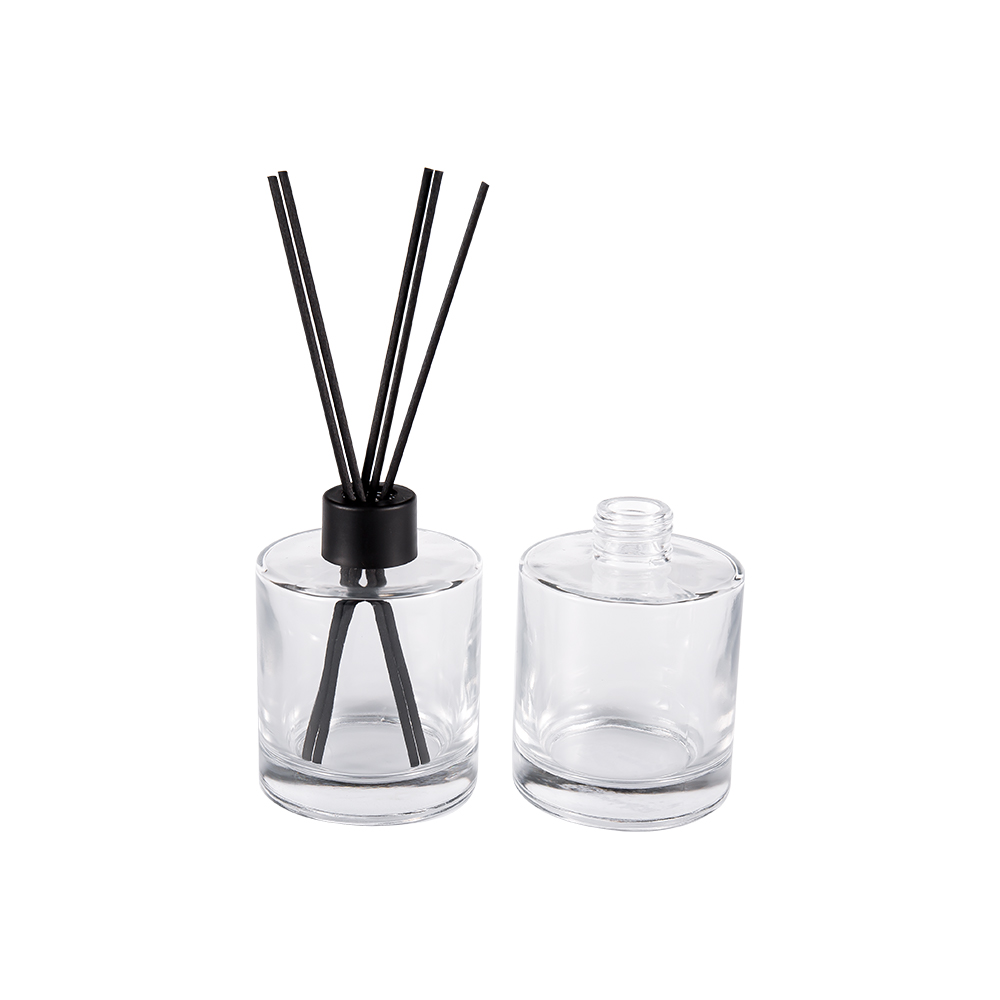 HJ-RX2109 Valcová fľaša s difúzorom z kamienkového skla Plastový hliníkový uzáver Nálepka s farebným vláknom