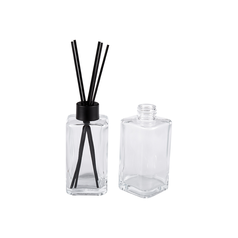 HJ-RX2247 Aromaterapeutická fľaša z číreho skla Veľkokapacitná matná čierna uzáver fľaše Nálepka z hliníkového uzáveru