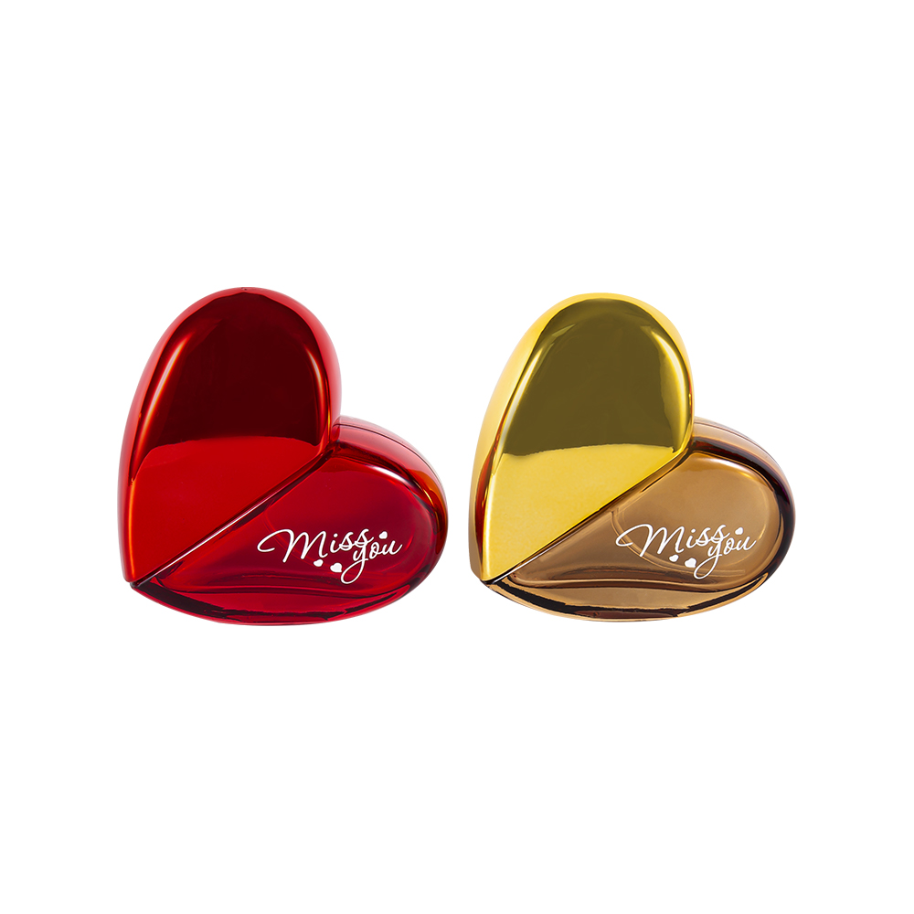 GC193-WJ501 50ml sklenená fľaša na parfumy v tvare srdca s UV PP plastovým uzáverom