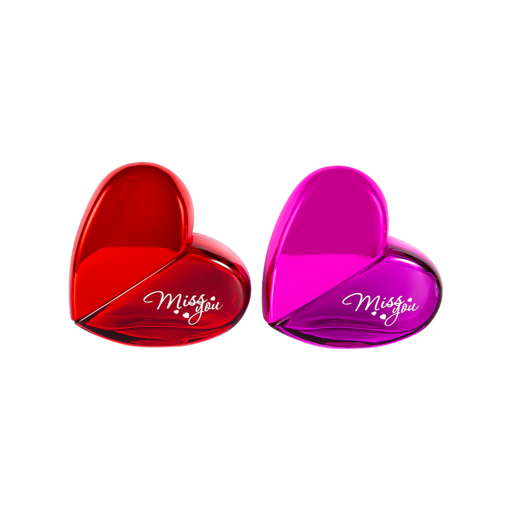 GC102-WJ797 100ml sklenená fľaša na parfumy v tvare srdca s UV PP plastovým uzáverom