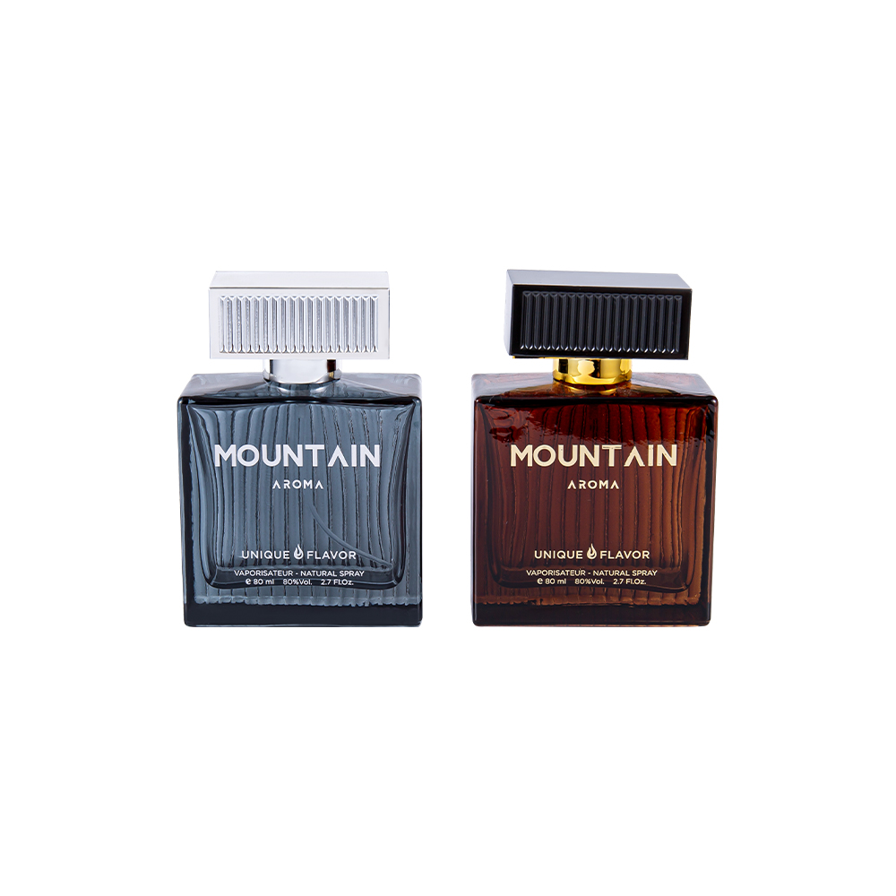 Sklenená fľaša na parfum GC4311-WJ2092 80 ml s vertikálnymi prúžkami a plastovým krytom s prúžkami z ABS