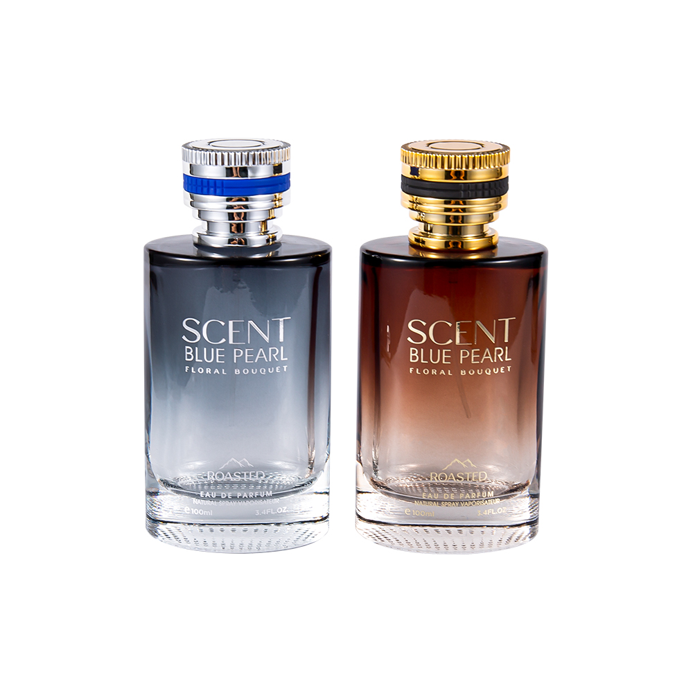 KY1109-WJ2098 100 ml embosovaná sklenená fľaša na parfumy s uzáverom Pcta